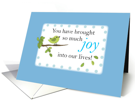 Joy Bird on Branch on Gotcha Day card (966573)