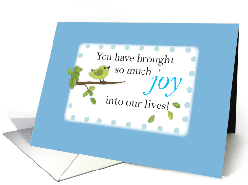 Joy Bird on Branch on Gotcha Day card (966573)