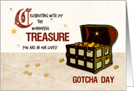 Treasure Chest of Pirate Gold Gotcha Day Celebration Adoption card