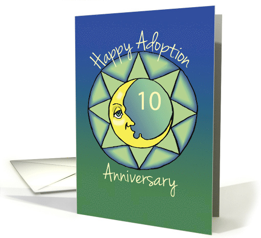 10th Adoption Anniversary Happy Sun on Green and Blue card (969959)