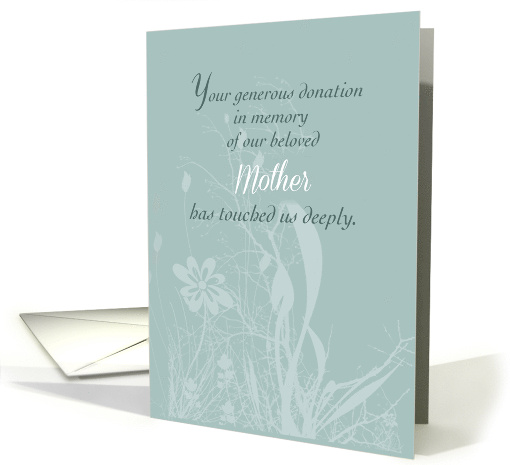 Thank You Donation in Memory of Mother card (976477)