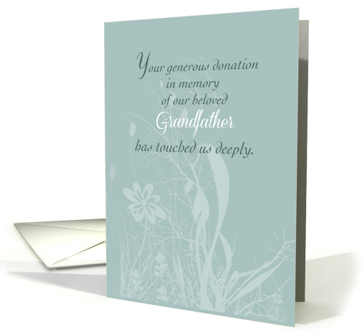 Thank You Donation in Memory of Our Beloved Grandfather card (976493)