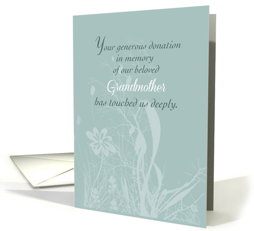 Thank You Donation in Memory of Our Beloved Grandmother card (976495)