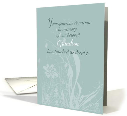 Thank You Donation in Memory of Our Beloved Grandson card (976497)