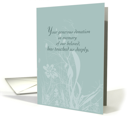 Thank you for Donation In Memory Organic Flower Sympathy card (977263)