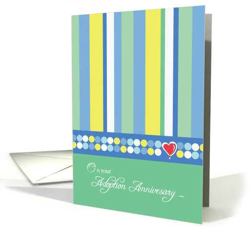 Adoption Anniversary Stripes and Heart card (996427)