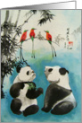 Trio Orchestra Two Pandas and Exotic Birds card