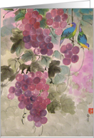 Blue bird and grapes card