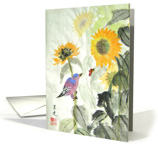red bug and bird card (865139)