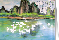 Inspirational, Spring is coming, ducks on lake card
