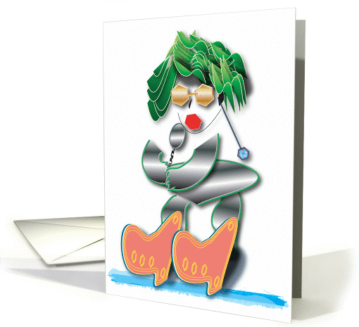 Green Hair Blues Singer card (150723)