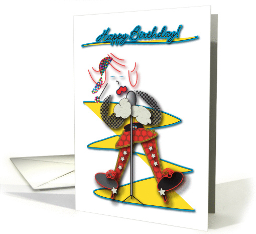 Girl Singer Skirt Happy Birthday card (152377)