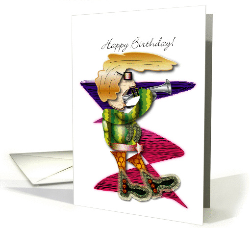 Trumpet Player Happy Birthday card (152381)