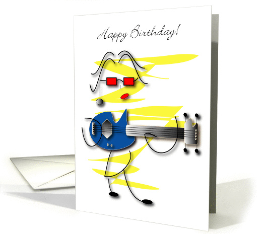 Bass Player Girl Happy Birthday card (152393)