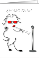 Girl Clarinet Get Well Wishes card