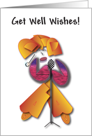 Girl Singer Orange Hair Get Well Wishes card