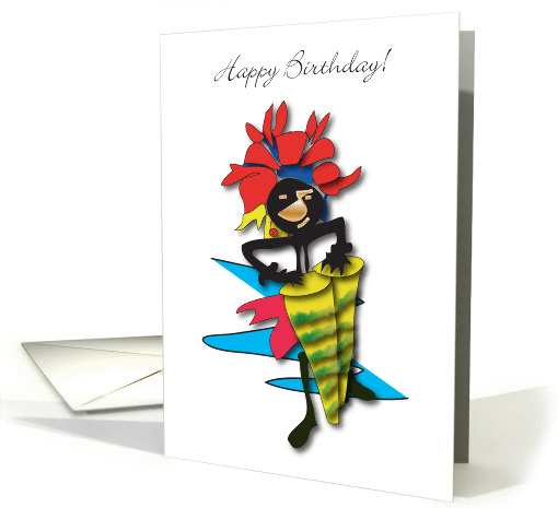 African Drummer Happy Birthday card (155108)
