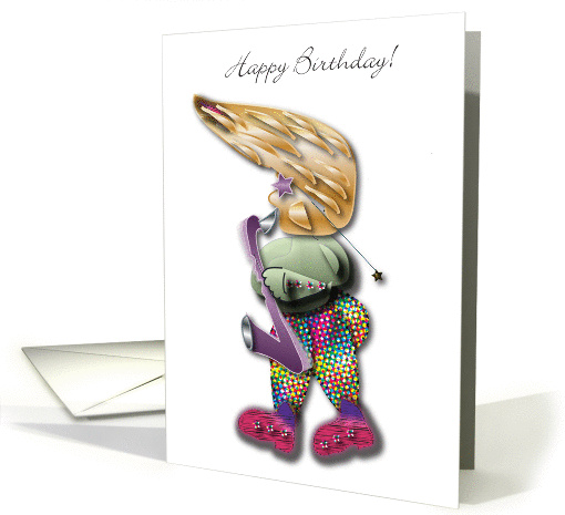 Sax Man Colorized 2 Happy Birthday card (157846)