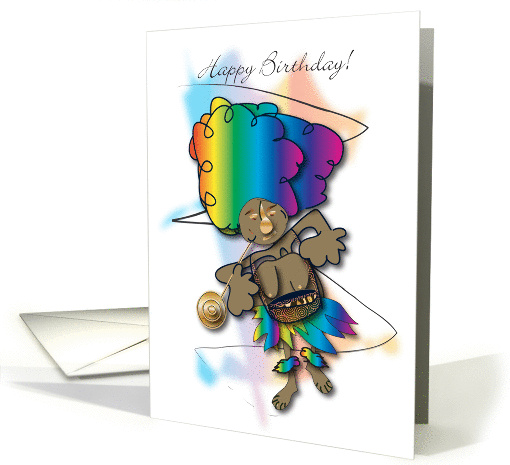 African Drummer Dancer Happy Birthday card (159625)