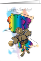 African Drummer Dancer Happy Birthday card