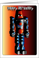Robot 3 Happy Birthday card