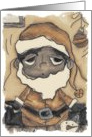 Happy Holidays, African American Santa card