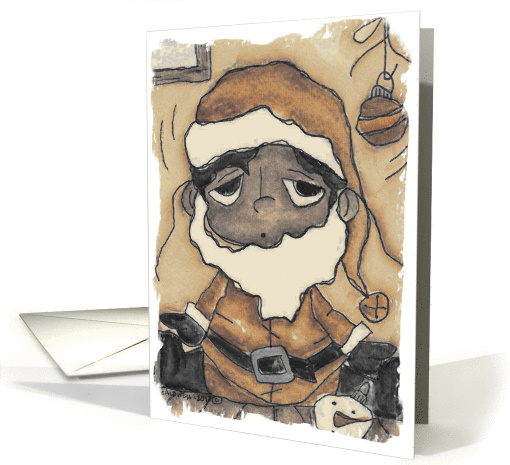 Happy Holidays, African American Santa card (882067)