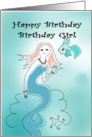 Mermaid Birthday Girl card