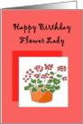 Happy Birthday Flower Lady card