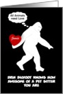 Custom Valentine BIGFOOT petsitter - Retro card