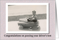 Congratulations Driver’s Test Vintage card