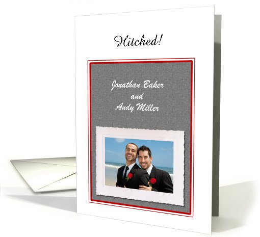 Custom Civil Union Announcement Photo Card - Gay men card (1028267)