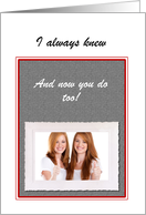 Custom Coming Out Announcement Photo Card - Lesbian card