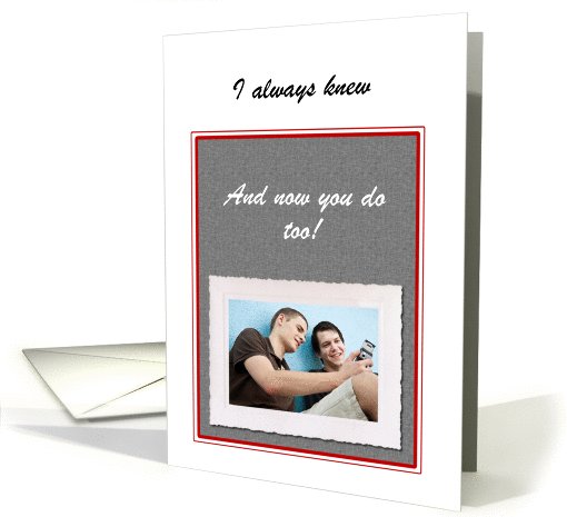 Custom Coming Out Announcement Photo Card - Gay card (1028327)