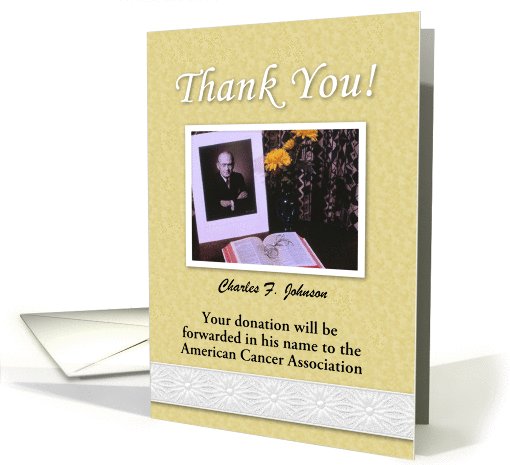 Custom Thank You Gift Donation In Memory Of - Photo card (1030163)