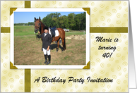 Custom 40 Birthday Party Inviation - Photo Card