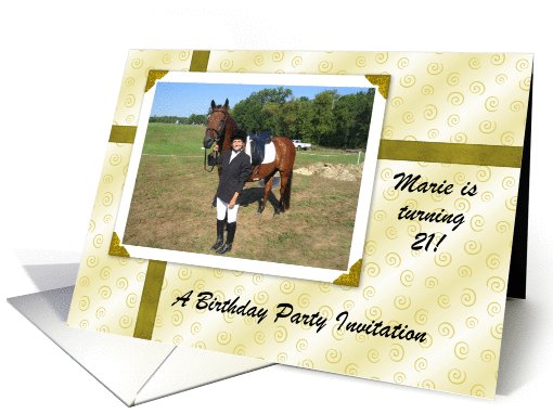Custom 21 Birthday Party Inviation - Photo card (1030951)