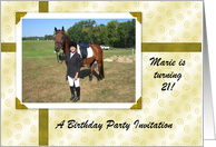 Custom 21 Birthday Party Inviation - Photo Card