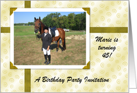 Custom 45 Birthday Party Inviation - Photo Card