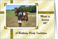 Custom 65 Birthday Party Inviation - Photo Card