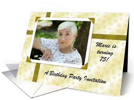 Custom 75 Birthday Party Inviation - Photo card (1030973)