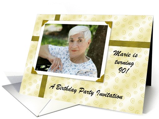 Custom 90 Birthday Party Inviation - Photo card (1030981)