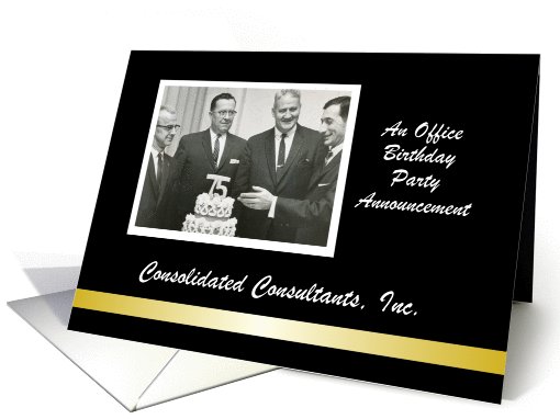 Custom Business Office Birthday Party Announcement - Photo card
