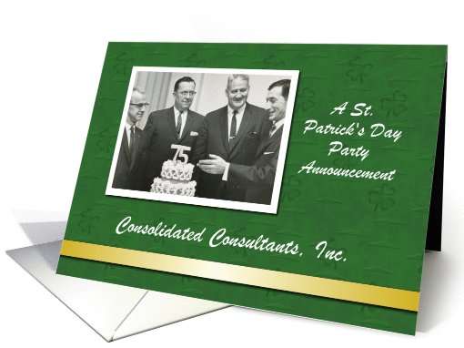 Custom Business Office St. Patricks Party Announcement - Photo card