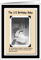 1/2 Birthday Porch Baby card