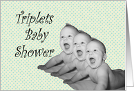 Triplets Baby Shower card