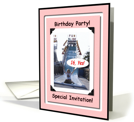 Age 16 Kid Birthday Party Invite card (173380)