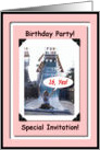 Age 16 Kid Birthday Party Invite card