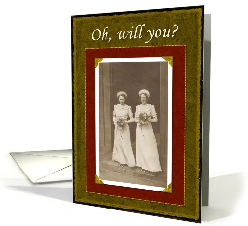 Will you be my Bridesmaid - Vintage card (203600)