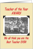 Teacher of the Year card